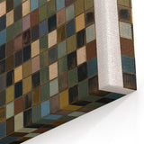 Geometric Abstract Wall Art - Multicolor Mosaic Squares Modern Canvas