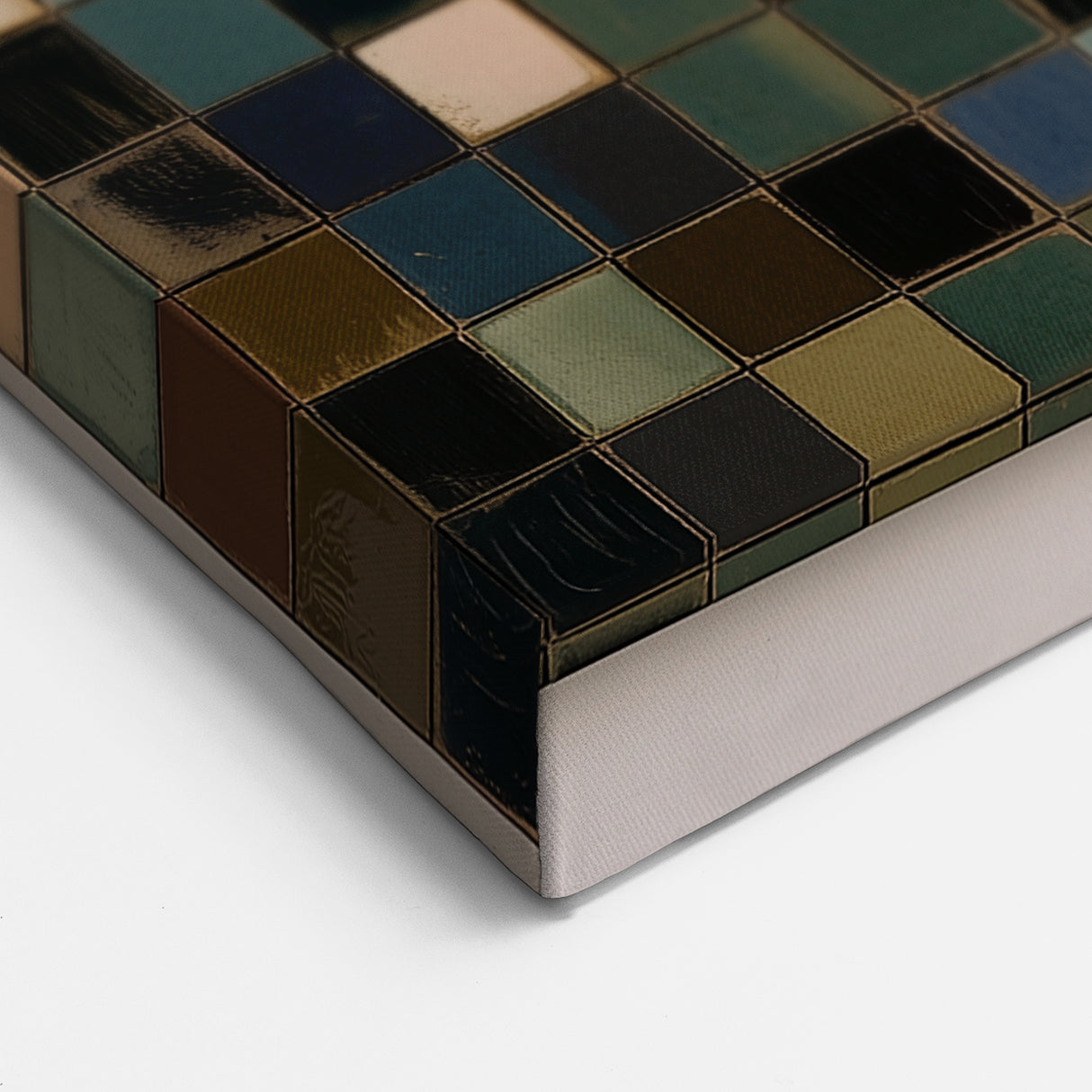 Geometric Abstract Wall Art - Multicolor Mosaic Squares Modern Canvas