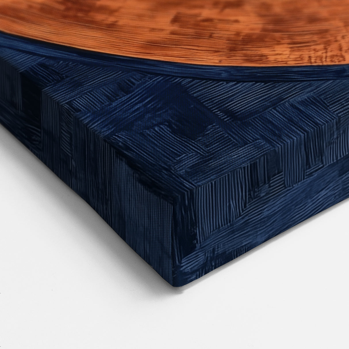 Contemporary Abstract Canvas - Geometric Wall Art in Navy and Bronze