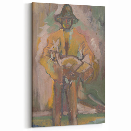Man Carrying a Deer - Vibrant Expressionist Artwork by Weisz-Kubínčan