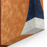 Abstract Geometric Wall Art - Bronze Circle with Navy and White Design