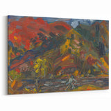 Man on the River Bank - Vibrant Expressionist Landscape Wall Art