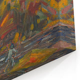 Man on the River Bank - Vibrant Expressionist Landscape Wall Art