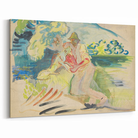 Man with a Dog - Light and Vibrant Expressionist Artwork by Weisz-Kubínčan