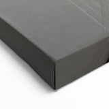 Modern Abstract Wall Art - Gold and Black Cross on Neutral Canvas