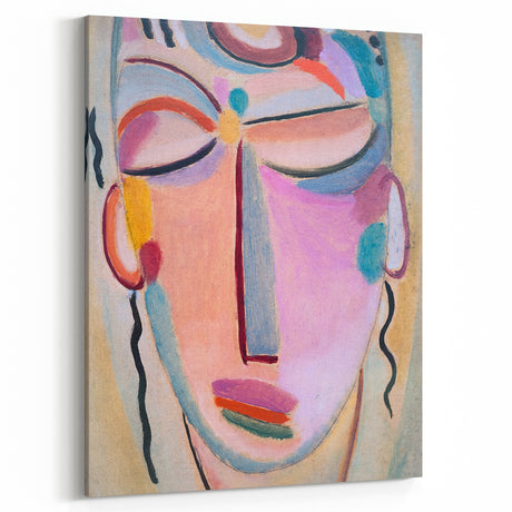 Meditation (1918) - Vibrant Abstract Expressionist Portrait by Jawlensky