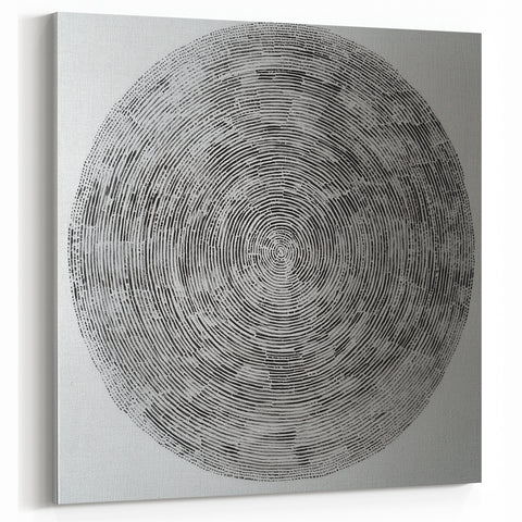Monochrome Geometric Wall Art - Black and White Circular Line Design