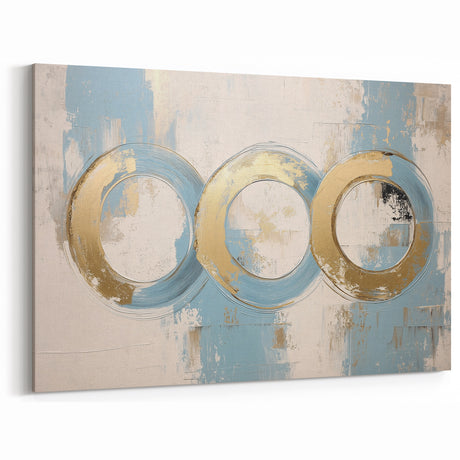 Modern Geometric Art Prints - Blue and Gold Abstract Wall Art
