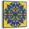 Abstract Geometric Paintings - Vibrant Yellow and Blue Mandala Art