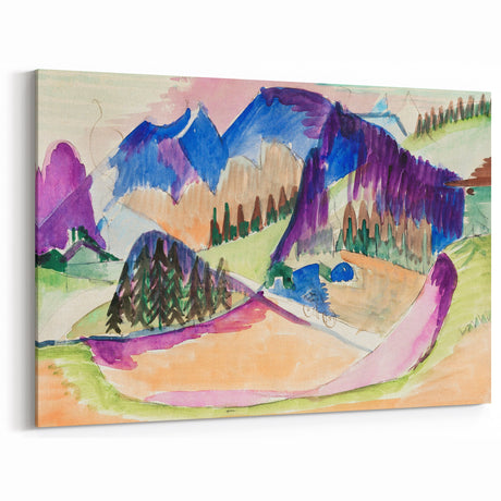 Expressionist Mountain Landscape Wall Art - Abstract Expressionism Print