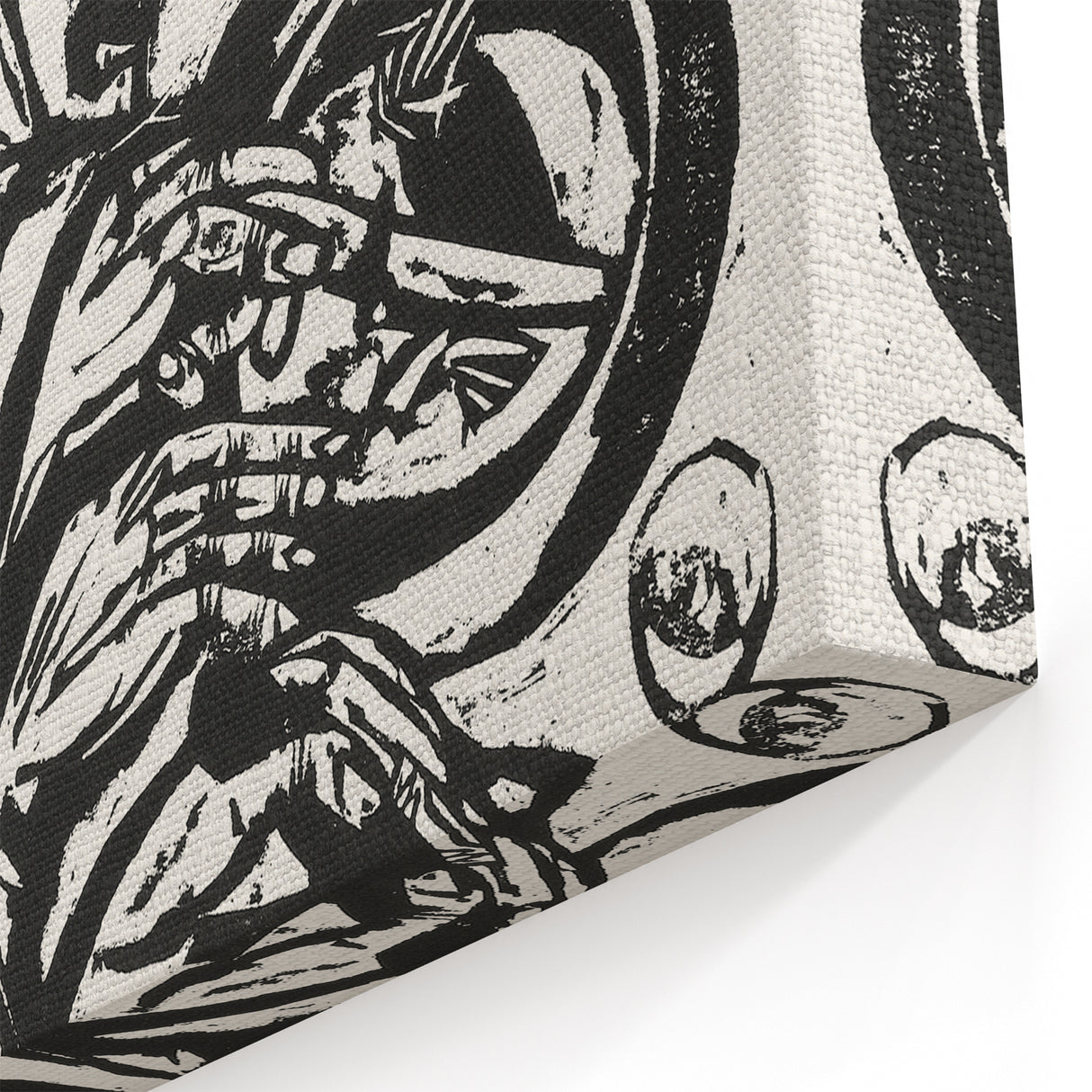 Expressionist Monochrome Dinner Scene Wall Art - Bold Black & White Design