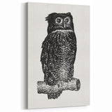 Expressionist Owl Wall Art - Bold Black & White Nature-Inspired Design