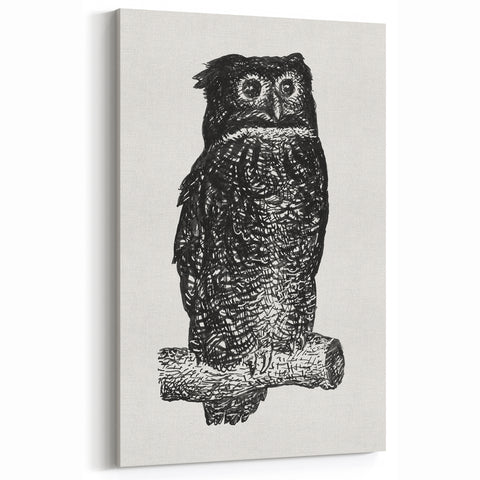 Expressionist Owl Wall Art - Bold Black & White Nature-Inspired Design