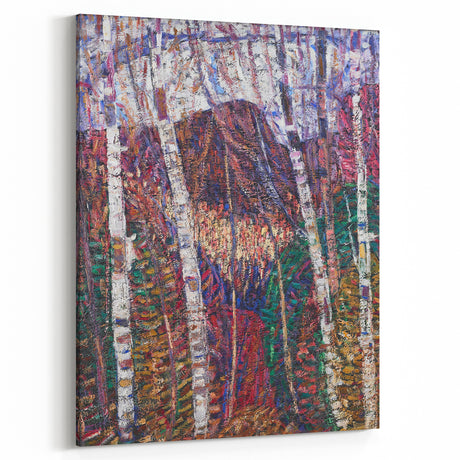 Modern Wall Art: Abstract Birch Forest in Vibrant Hues