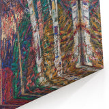 Modern Wall Art: Abstract Birch Forest in Vibrant Hues