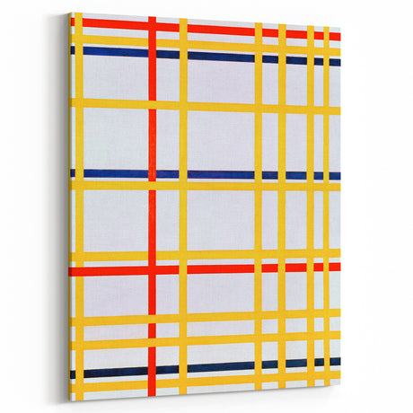 Modern Wall Art: Bold Geometric Grid Design in Primary Colors