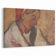 Modern Wall Art: Girl in a Red Bonnet - Expressive Portrait