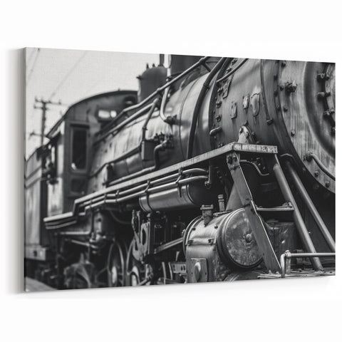 Black and White Train Service Vehicles Wall Art - Vintage Railway Print
