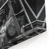 Black and White Train Service Vehicles Wall Art - Vintage Railway Print