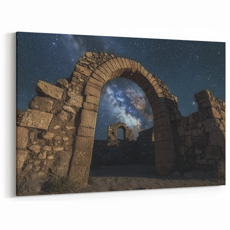 Milky Way Ruins Art - Scenic Canyon Canvas Prints for Home Decor