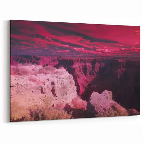 Crimson Canyon Landscape Art - Vibrant Canyon Canvas Prints for Decor