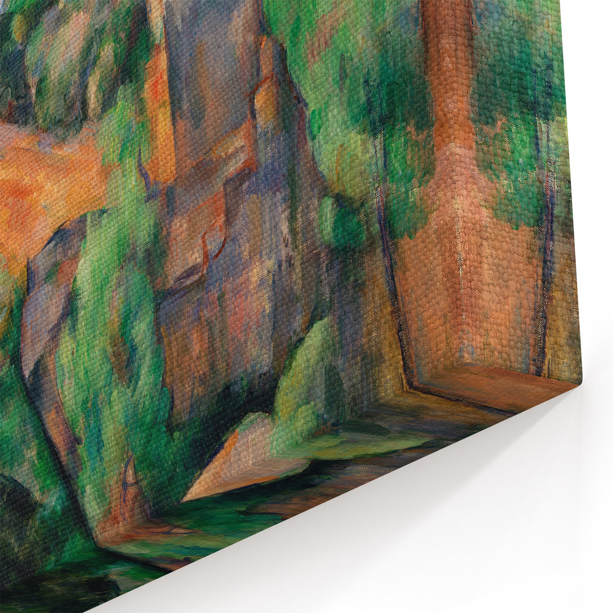Modern Wall Art: Abstract Landscape with Vibrant Greens and Earthy Tones