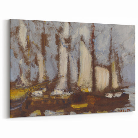 Modern Wall Art: Sailing Vessels in Abstract Nautical Style