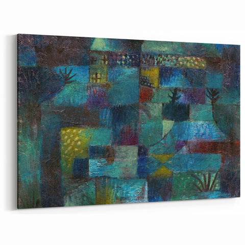 Modern Wall Art: Abstract Garden Scene Inspired by Paul Klee