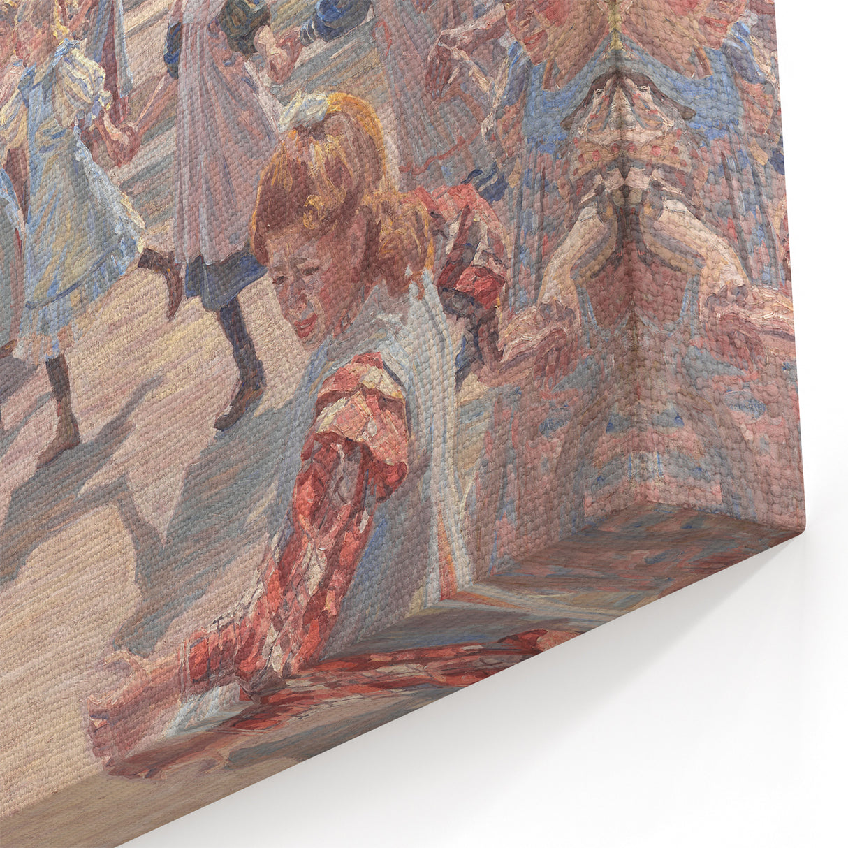 Modern Wall Art: Joyful Children Playing in a Sunlit Meadow