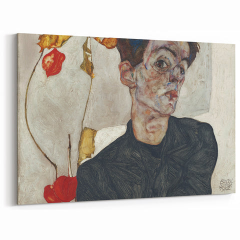 Modern Wall Art: Egon Schiele’s Self-Portrait with Physalis