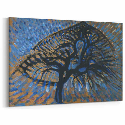 Modern Wall Art: Piet Mondrian's Apple Tree Pointillist Version