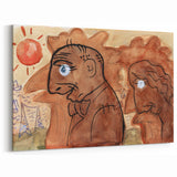 Modern Wall Art: Leo Gestel's Caricature of Himself and Wife