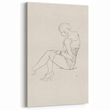Semi-Nude Seated Woman by Ananda K. Coomaraswamy - Elegant Line Art