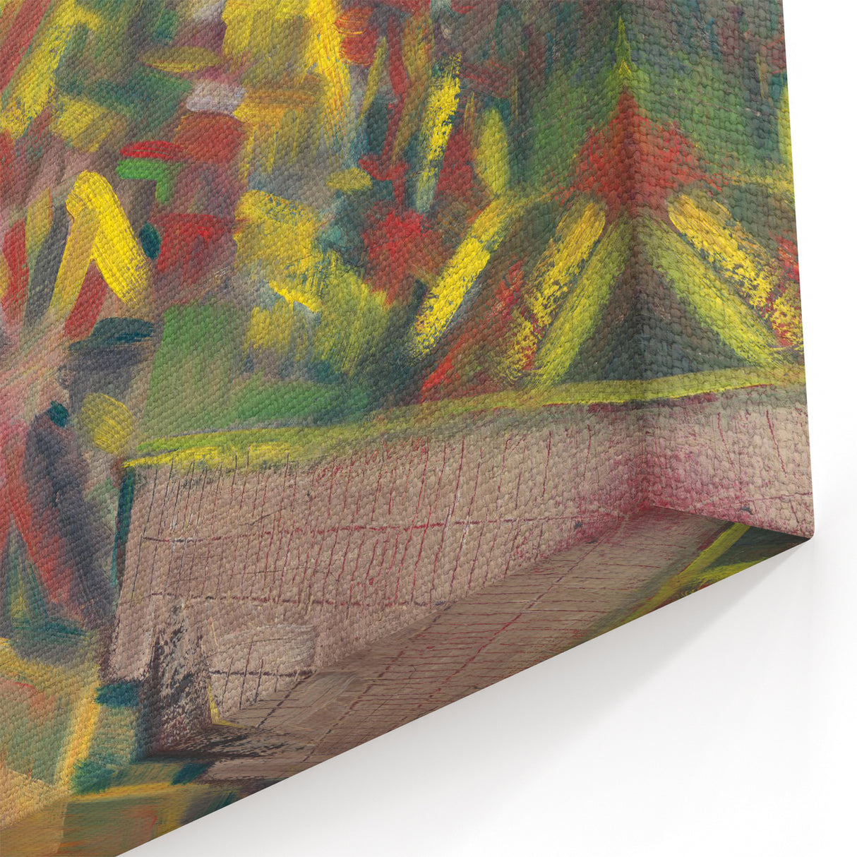 Expressionist Art: Colorful Peasant Woman Scene Wall Art on Canvas