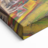 Expressionist Art: Colorful Peasant Woman Scene Wall Art on Canvas