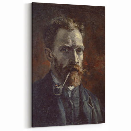 Vincent van Gogh Wall Art - Self-Portrait with Pipe Canvas