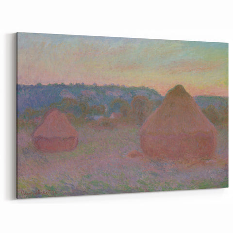 Claude Monet Wheat Stacks - Impressionist Autumn Landscape Print