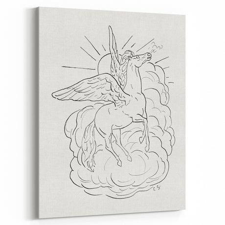 Expressionist Wall Art: Pegasus Flying Through Clouds