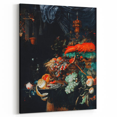 Baroque Still Life Art - Antique Fruit and Lobster Print for Home Décor