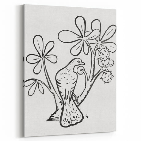 Expressionist Art - Pigeon on Chestnut Tree Abstract Wall Art