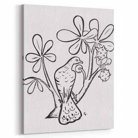 Expressionist Art - Pigeon on Chestnut Tree Abstract Wall Art