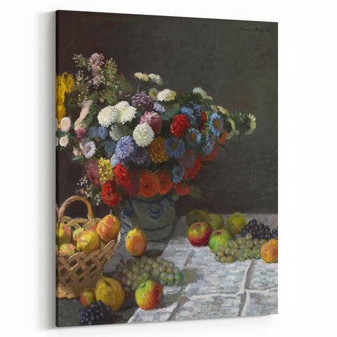 Still Life with Flowers and Fruit - Claude Monet Wall Art Print