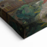 Expressionist Art - Rainbow Over a Village Abstract Landscape Wall Art