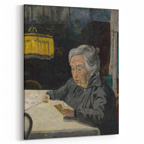 Expressionist Art - Reading Old Lady Abstract Wall Art for Sale