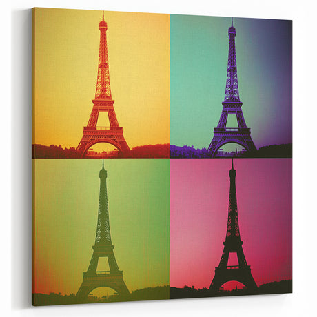 Pop Art Eiffel Tower - Colorful Modern Architectural Wall Decor
