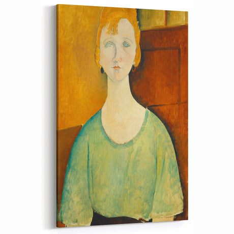 Modern Wall Art: Girl in Green Blouse - Contemporary Art Print