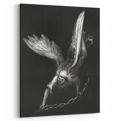 Modern Wall Art: Angel with Chain - Dramatic Monochrome Artwork
