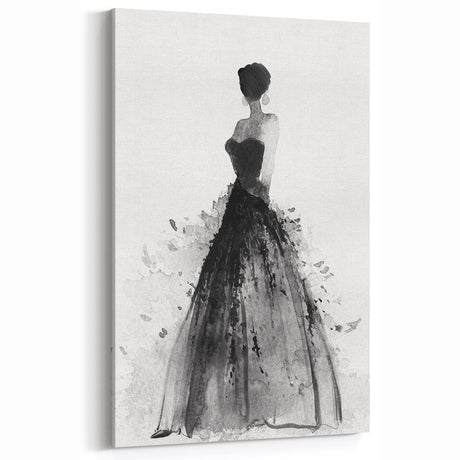 Modern Figurative Abstract Art - Elegant Black Dress