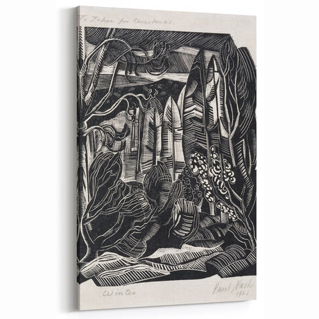 Modern Wall Art: Winter Scene - Monochrome Abstract Nature Print