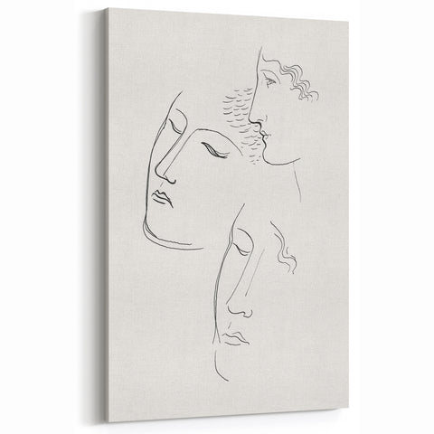 Modern Wall Art: Minimalist Sketch of Women - Elegant Line Drawing